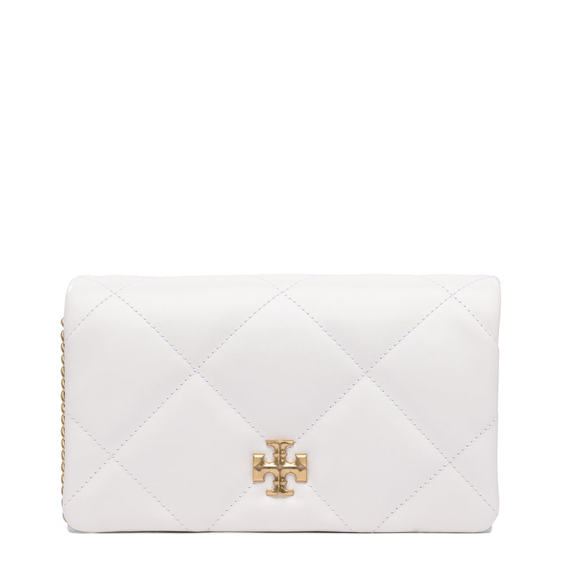 White Diamond-Quilted Crossbody Bag
