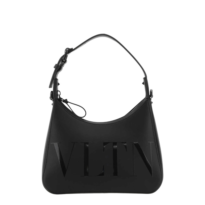 Black Leather VLTN Handbag|os|os