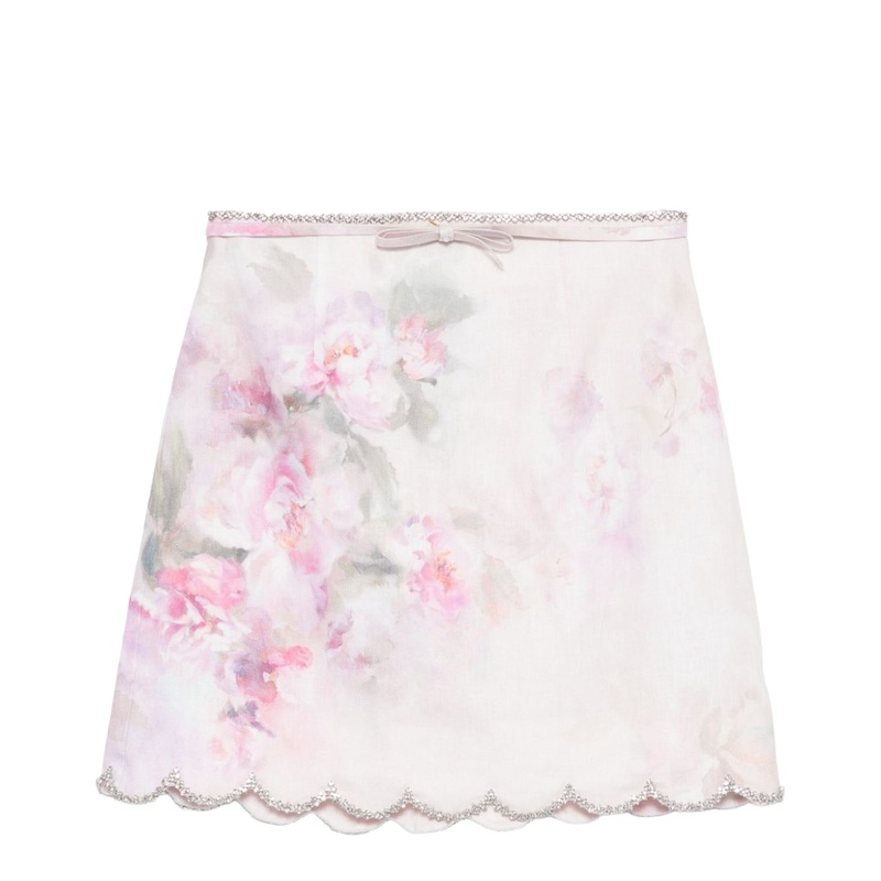 Crush Scalloped Mini Skirt|0|1|2