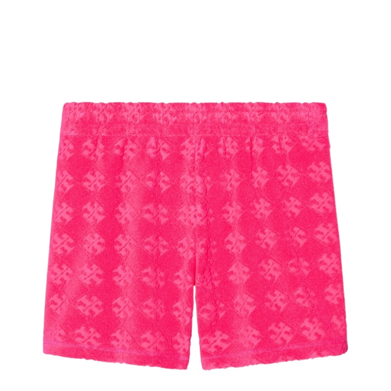 Terry Pink Shorts with Elastic Waist