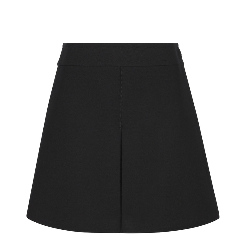 Trapeze Mini Skirt in Gauffered Double Wool
