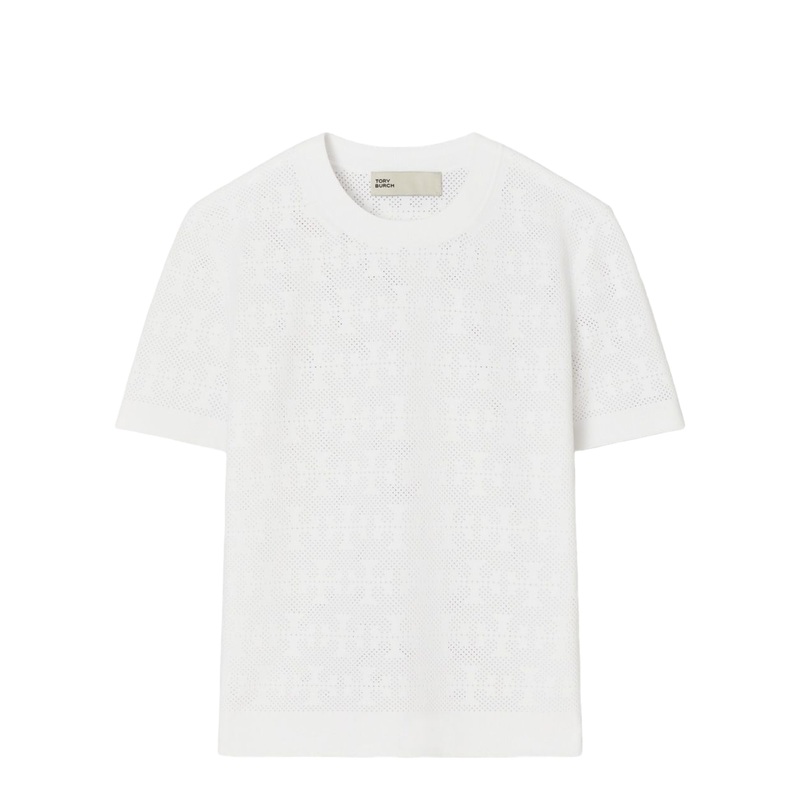 White Jacquard T-Shirt|xs|s|m|l
