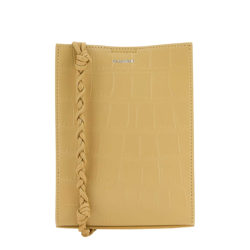 Beige Leather Small Tangle Shoulder Bag