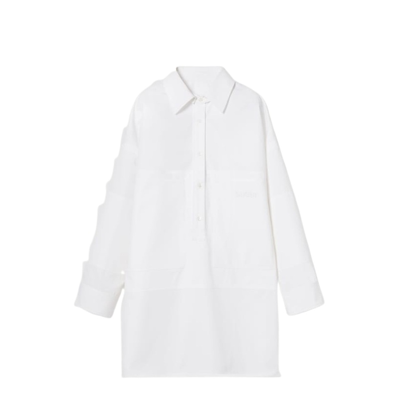 Heavy Cotton Poplin Shirt in White