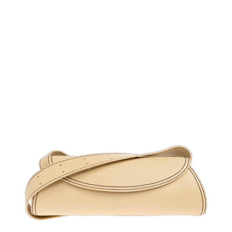 Beige Small Cannolo Leather Bag