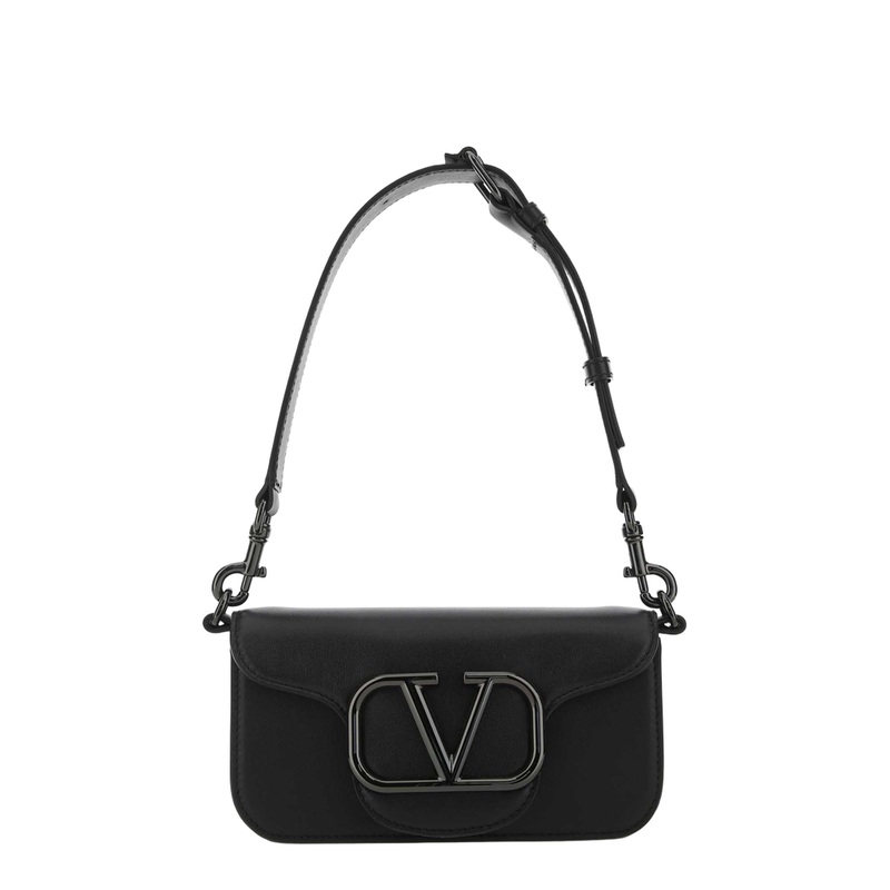 Black Leather Loc Shoulder Bag