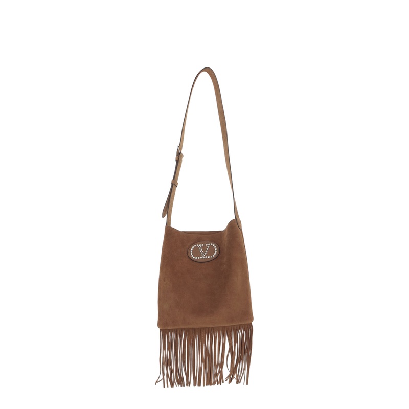 Brown Suede Shoulder Bag|One Size