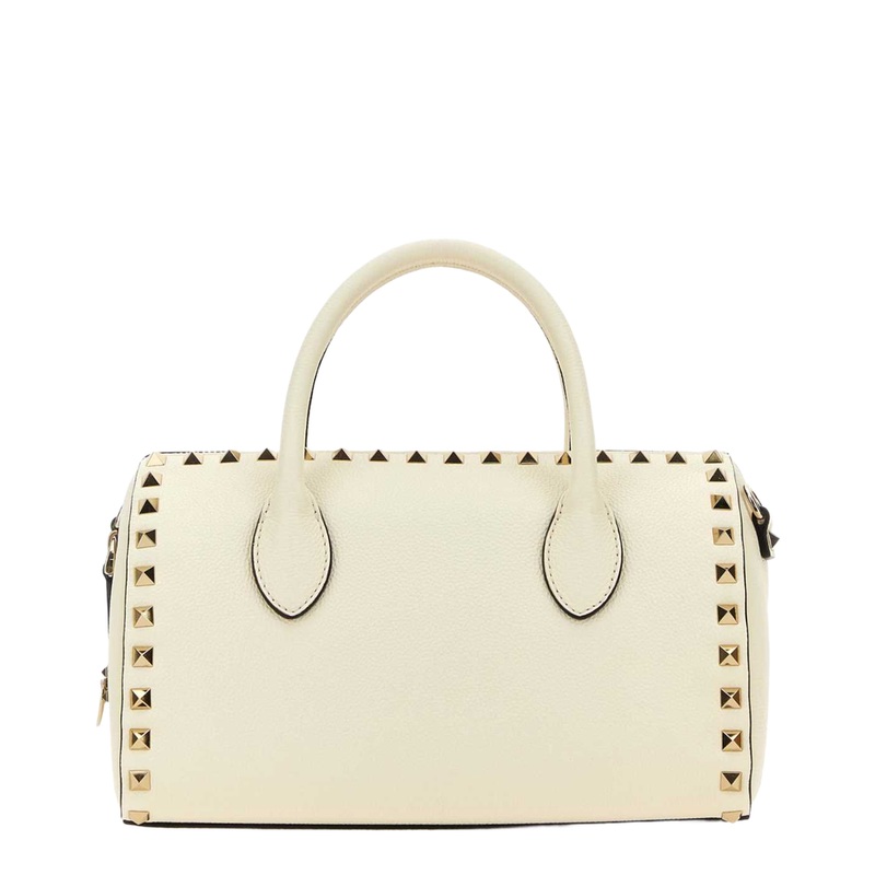 Ivory Leather Rockstud Handbag