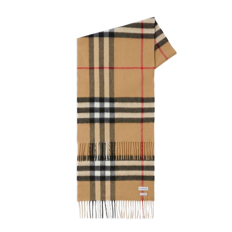 Giant Check Cashmere Scarf – Beige