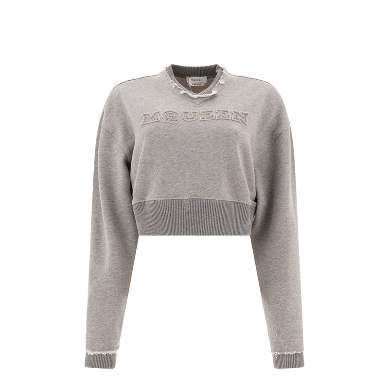 Logo Cotton Cropped Sweatshirt