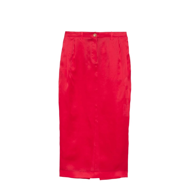 Silk Skirt with Concealed Fly and Pockets