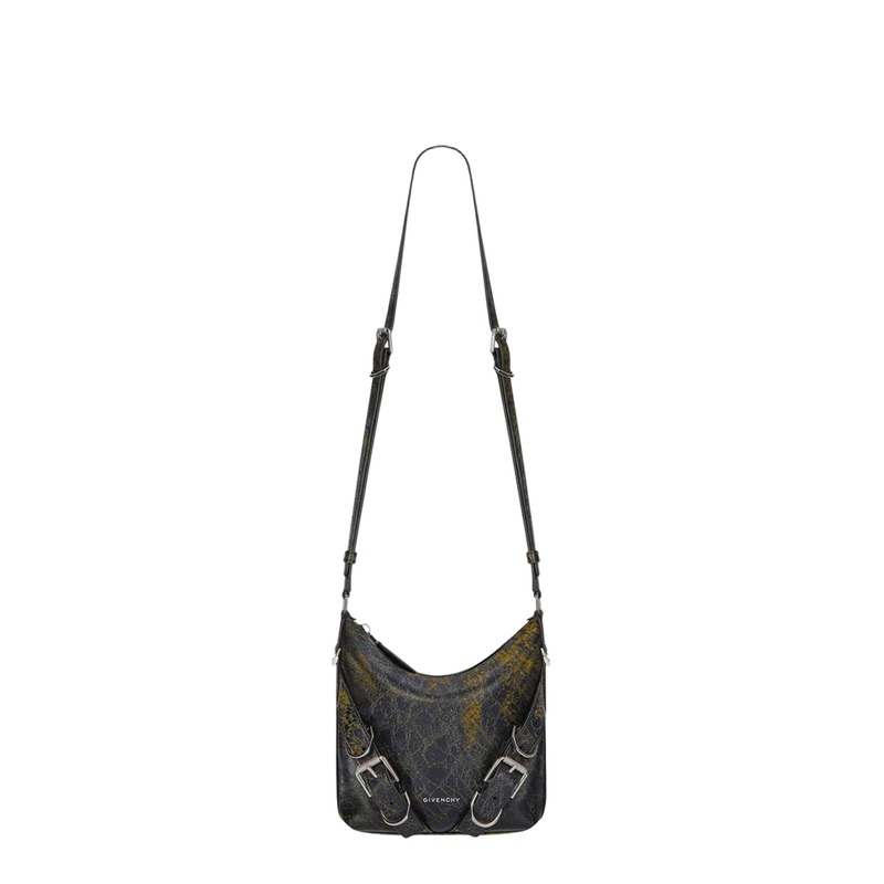Small Voyou Crossbody Bag in Crackled Leather