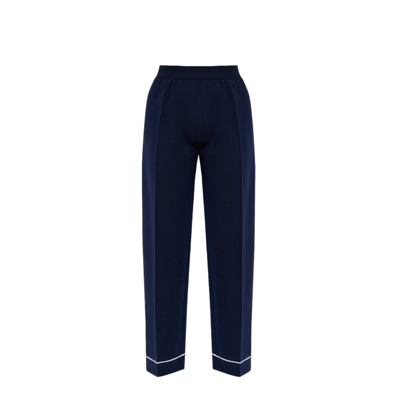 Wool Trousers with Stitching on the Legs