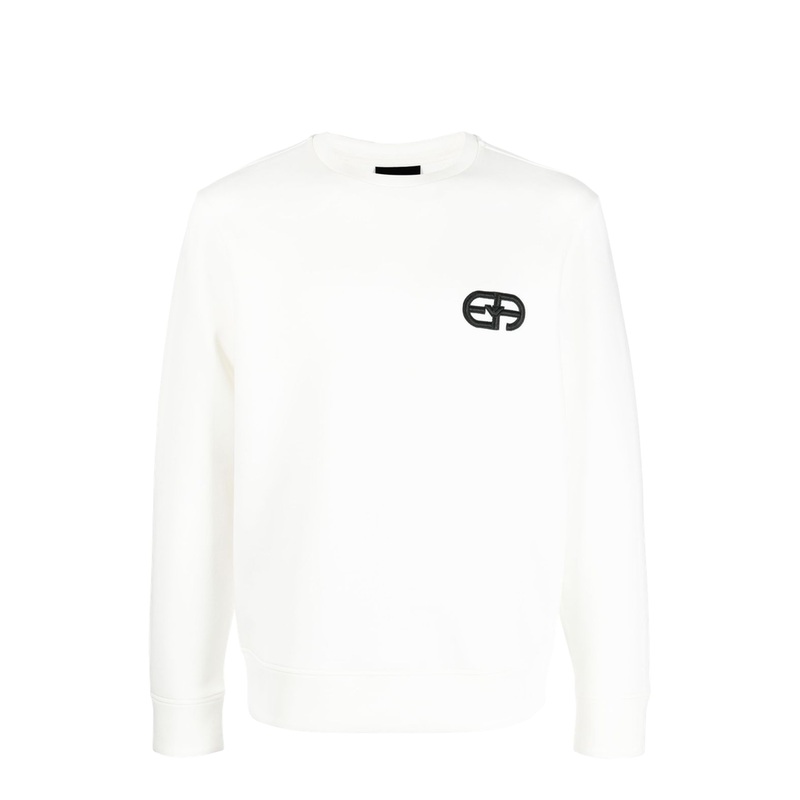 Double Jersey Sweatshirt with Embossed Logo
