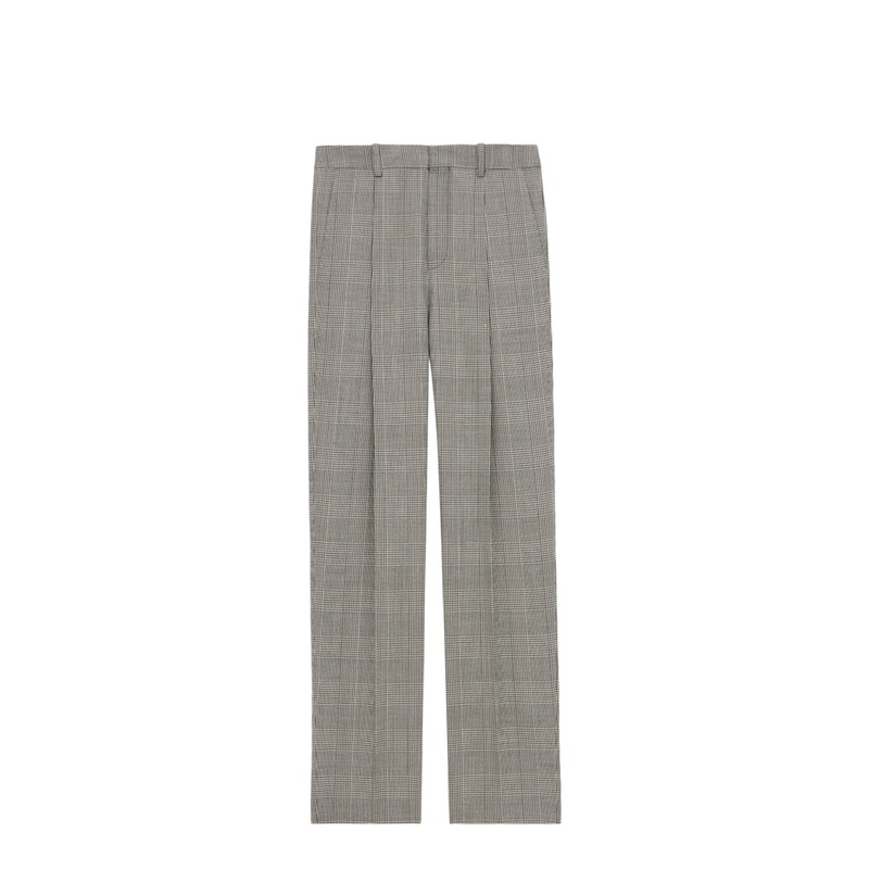 High-Waisted Pants in Prince of Wales Wool