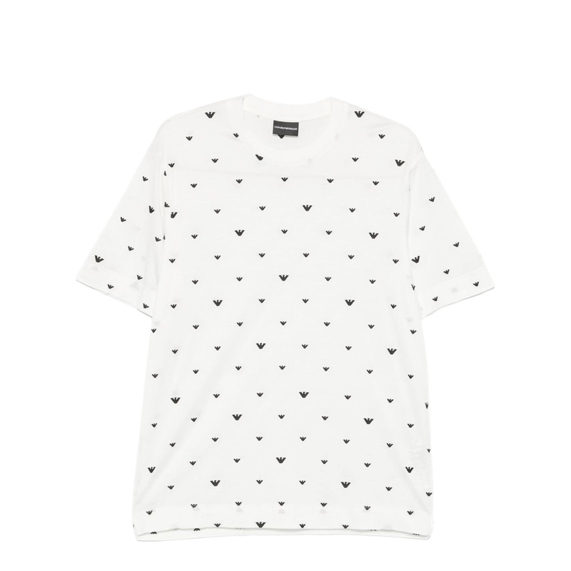 Lyocell-blend Jersey T-Shirt with All-Over Micro Eagle