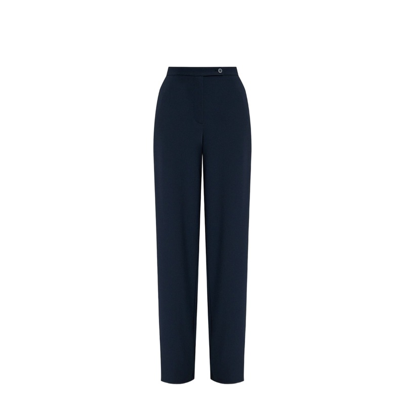 Palazzo Trousers in Fluid Armure Fabric