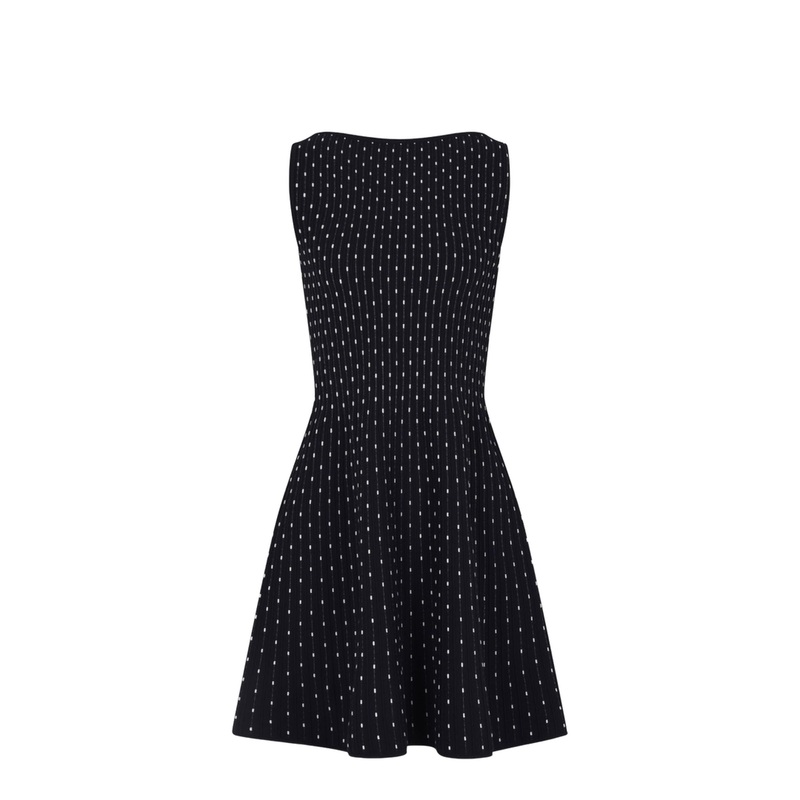 Silk & Nylon A-Line Dotted Short Dress