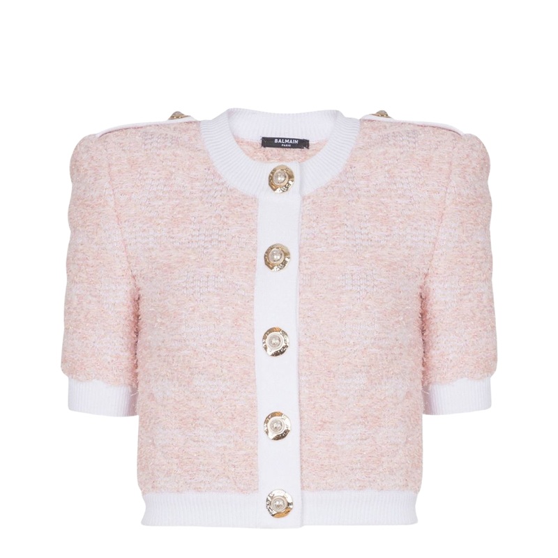 Short-Sleeved Knit Cardigan|34|36|38|40