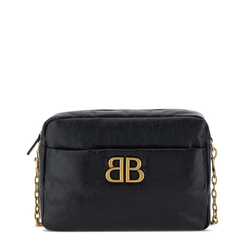 Shoulder Bag in Black Leather|One Size