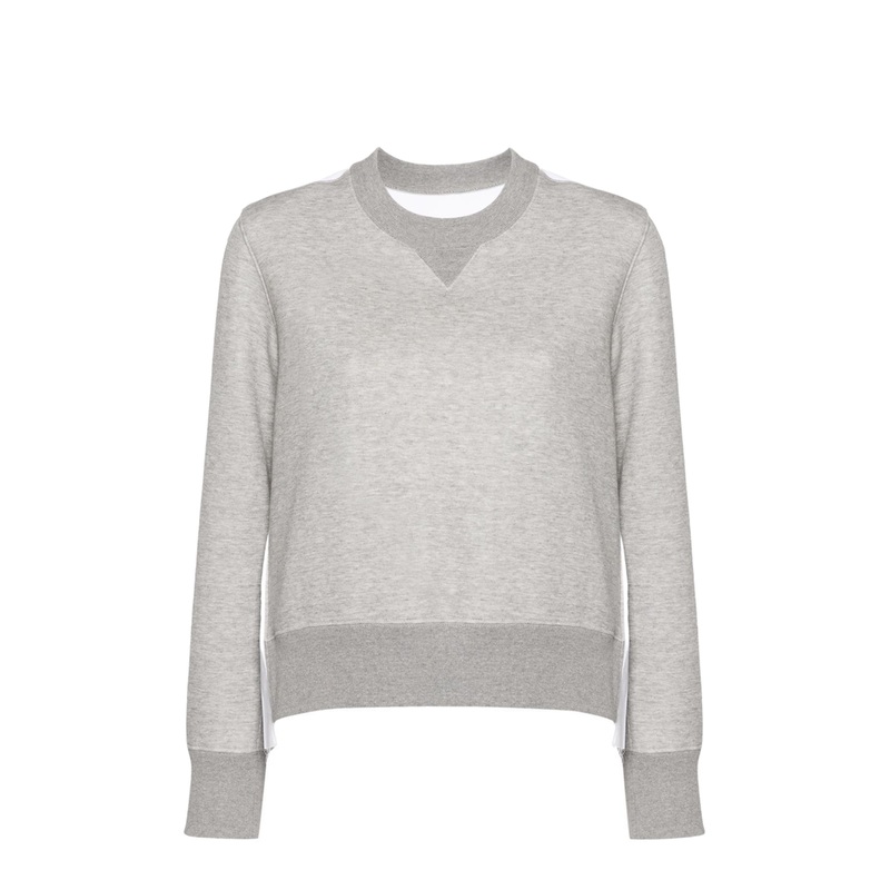 Cotton and Nylon Crewneck Sweater