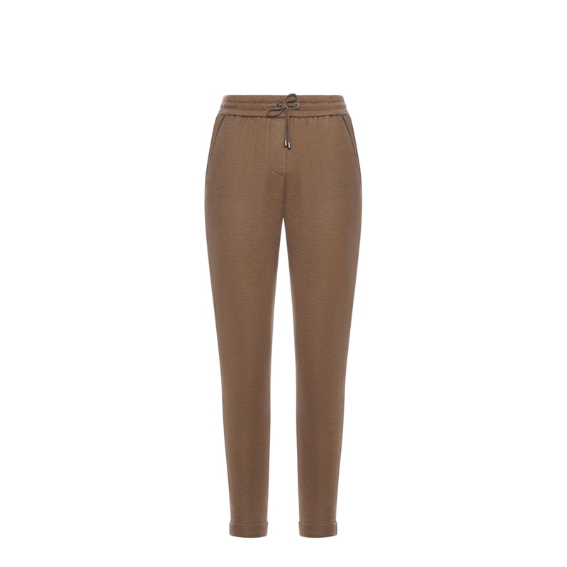 Cotton and Silk Interlock Joggers