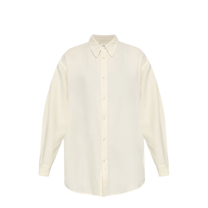Light Beige Front Button Fastening Classic Collar Drop Shoulder Buttoned Cuffs
