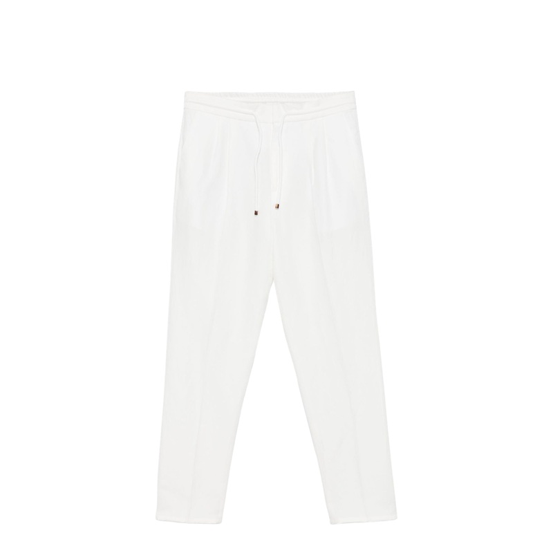 Linen Blend Drawstring Trousers