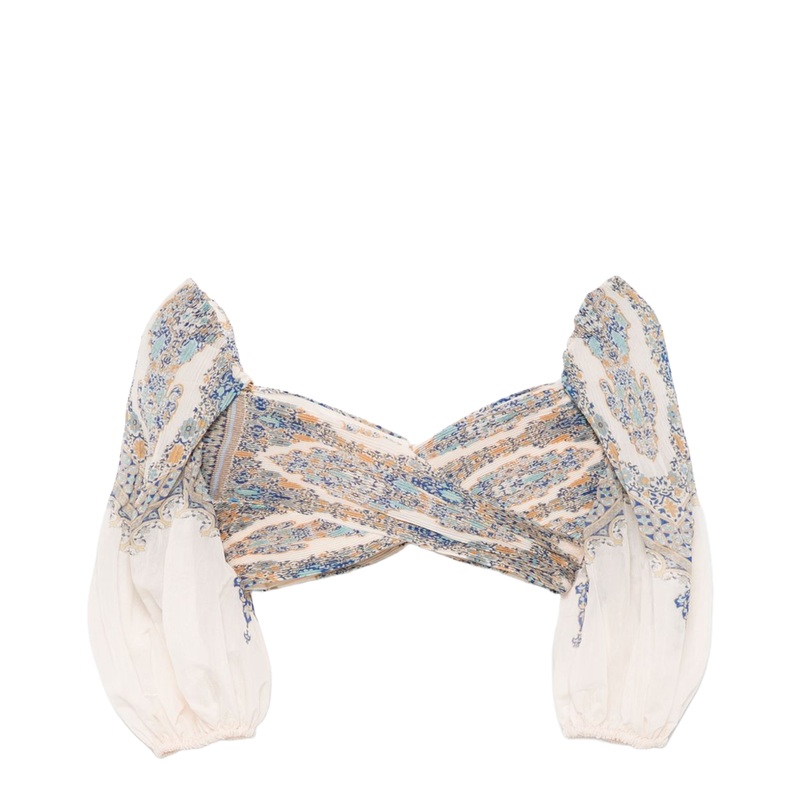 Pleated Bodice Blue Paisley Online