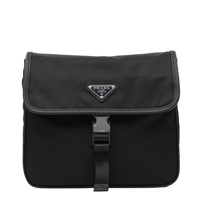 Re-Nylon and Saffiano Leather Shoulder Bag