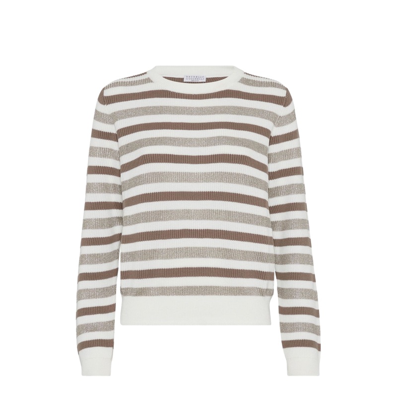 Striped Cotton Crewneck Sweater