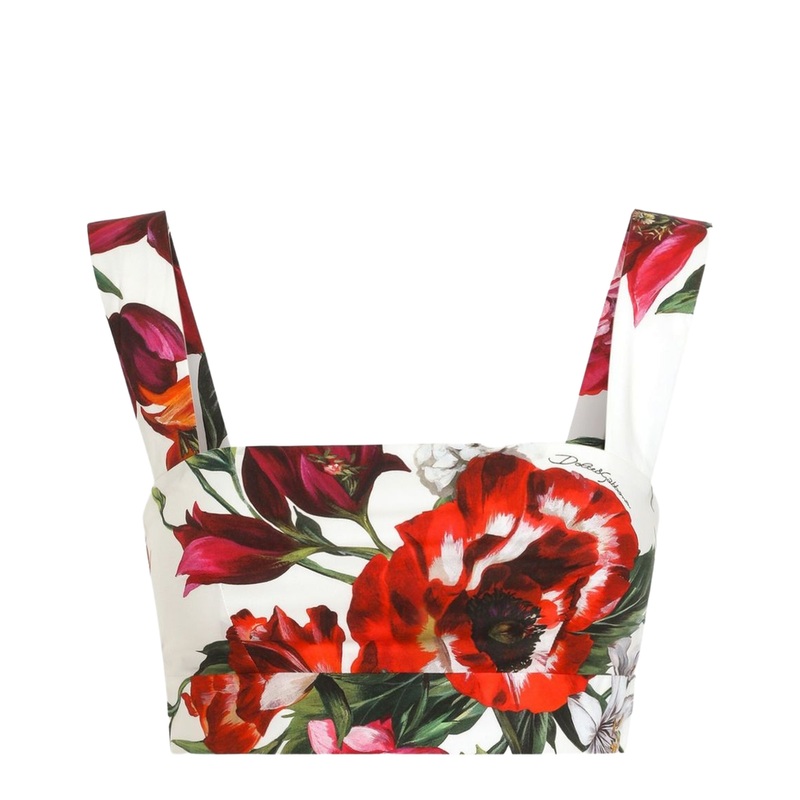 Flower-print Poplin Top|32|34|36|38|40|42|44|46|48|50|52|54