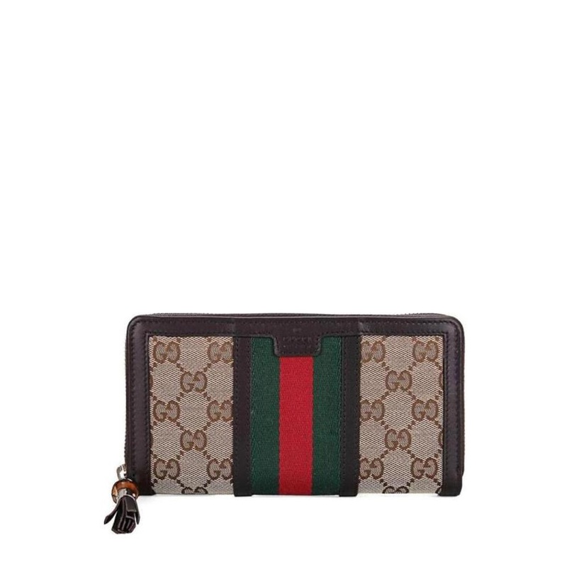 Ophidia Canvas Zip Around Wallet – Brown