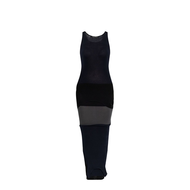 Upside Down Dress in Navy Blue/Gray