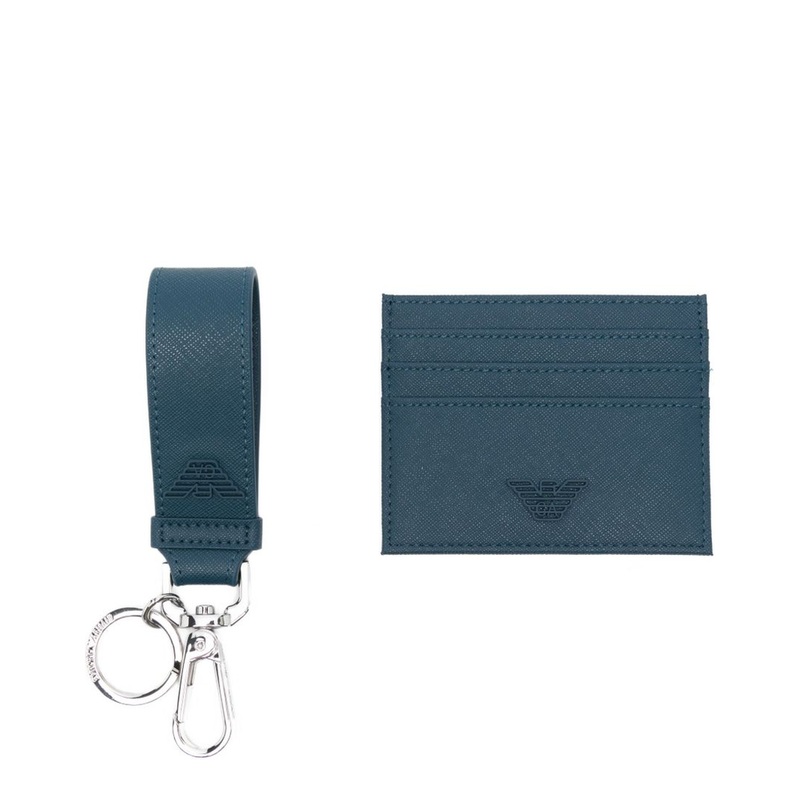 Gift Box with Regenerated Saffiano Keyring and Card Holder