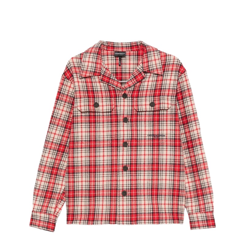 Oversized Shirt in Tartan Virgin-Wool Flannel