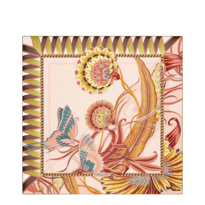 Printed Silk Scarf – Pink|One Size