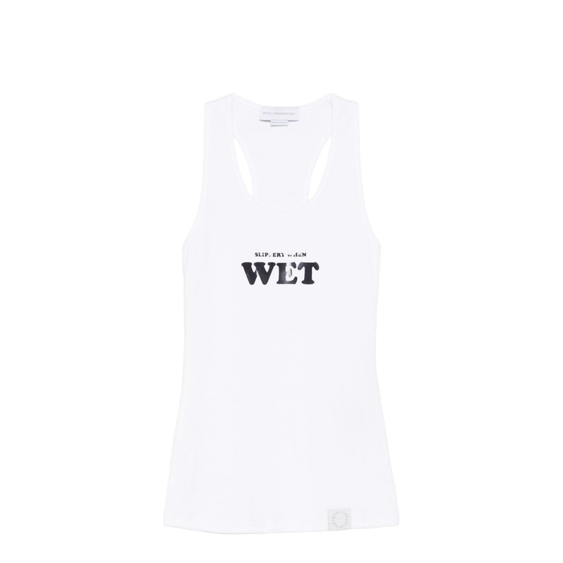 Pure White Slippery When Wet Racerback Tank Top