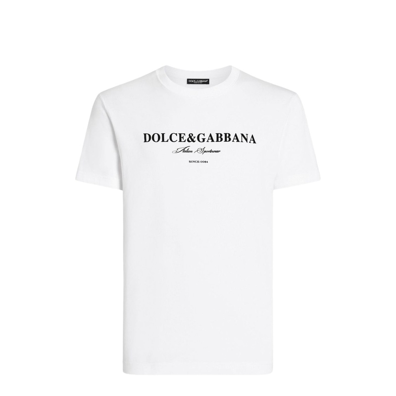 Cotton T-Shirt with Print in White