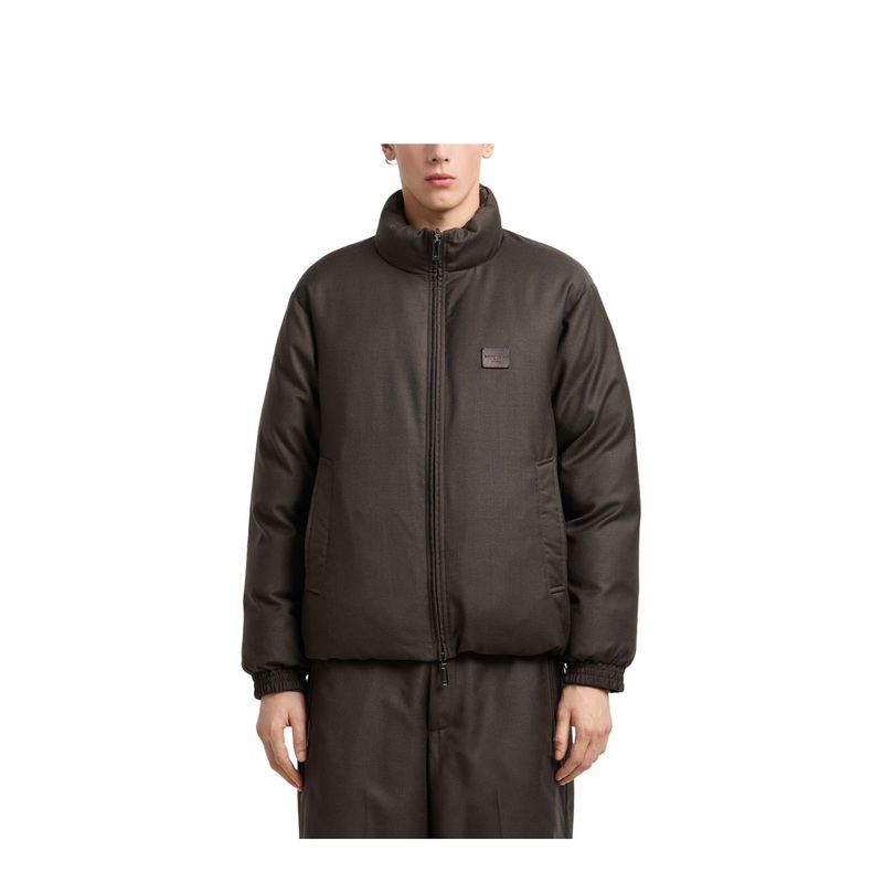 Reversible Wool-Blend Twill Down Jacket
