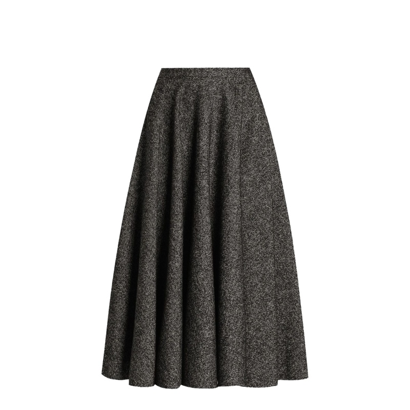 Wool Blend Dotted Circle Skirt
