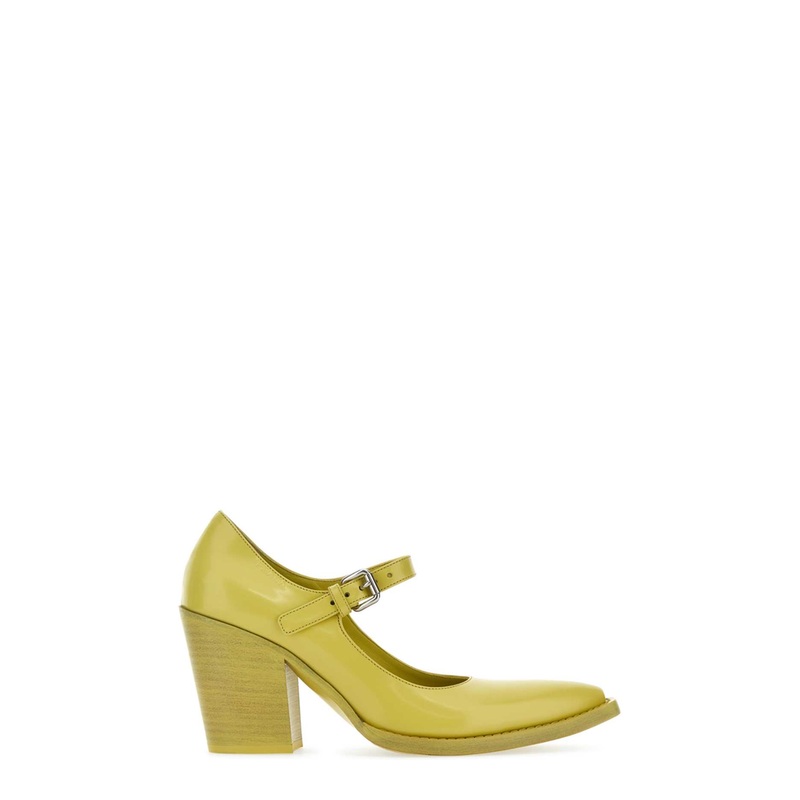 Acid Green Leather Pumps|38.5|38.5