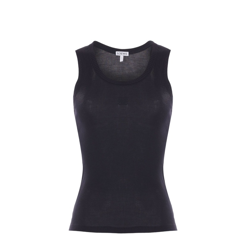 Anagram Tank Top in Silk Black