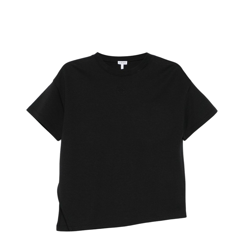 Asymmetric T-Shirt in Cotton Blend Black