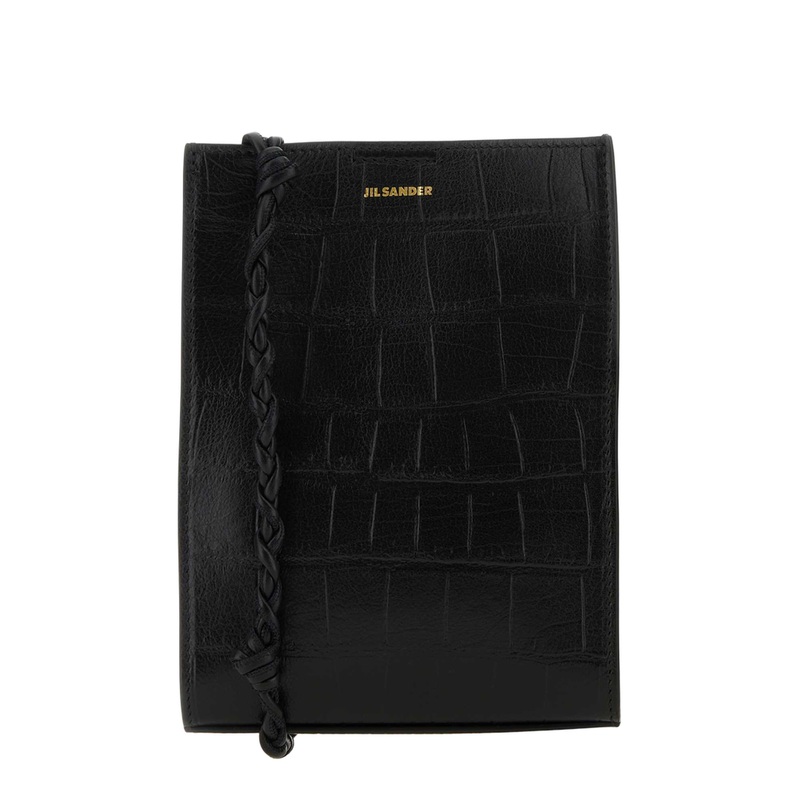 Black Leather Small Tangle Shoulder Bag