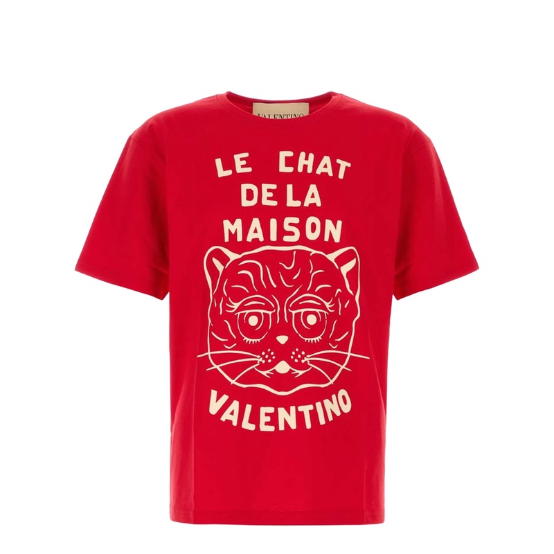 Cotton T-shirt With Le Chat De La Maison Print