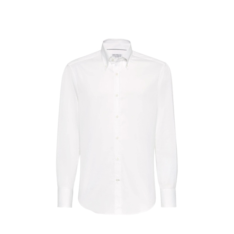 Button-Down Collar Shirt in White