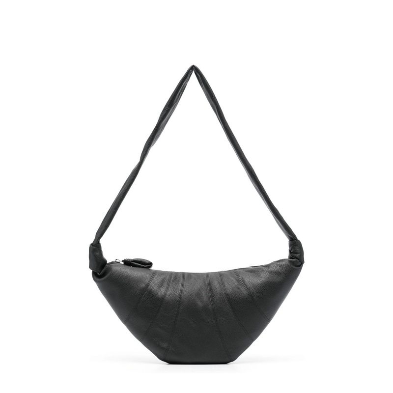 Fortune Croissant Bag Soft Grained Leather Black