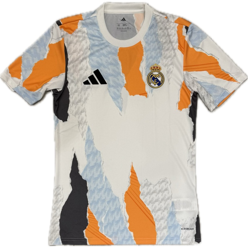 Maillot Real Madrid Pre-match Homme 2024/25 Blanc-Orange