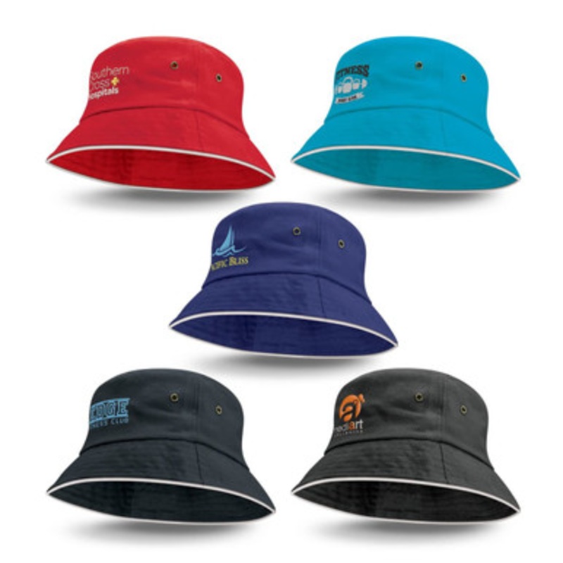 Bondi Bucket Hat – White Sandwich Trim